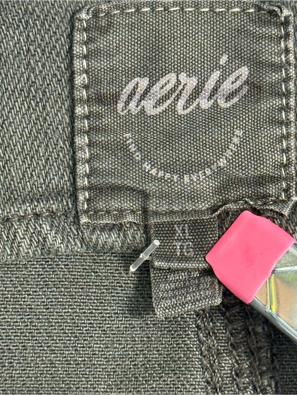 aerie Wide-Leg Overalls in Charcoal - Picture 9 of 11